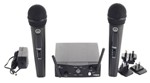 Microfone Sem Fio Duplo, Cardioide e Banda US25A - US25C WMS40 Mini Dual Vocal Set AKG