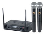 Ficha técnica e caractérísticas do produto Microfone Sem Fio Duplo de Mão DVS100DM VOKAL