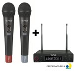 Ficha técnica e caractérísticas do produto Microfone Sem Fio Duplo de Mão UHF TG8802MM 100 Canais TagSound