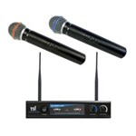 Ficha técnica e caractérísticas do produto Microfone Sem Fio Duplo de Mão Uhf UD800 - Tsi