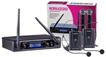Ficha técnica e caractérísticas do produto Microfone Sem Fio Duplo Headset Cabeça UHF Karsect KRU220H