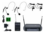 Ficha técnica e caractérísticas do produto Microfone Sem Fio Duplo Headset Lapela Vh02max Hlhl Lyco