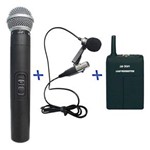 Ficha técnica e caractérísticas do produto Microfone Sem Fio Duplo Leson Ls802 Ht-lt Mão + Lapela +case