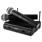 Ficha técnica e caractérísticas do produto Microfone Sem Fio Duplo Profissional Wireless Karaoke Igreja