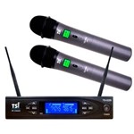 Ficha técnica e caractérísticas do produto Microfone Sem Fio Duplo UHF TSI 8299