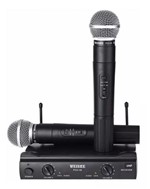 Microfone Sem Fio Duplo Weisre Pgx-58 Para Palestras Igreja Karaoke