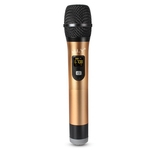 Ficha técnica e caractérísticas do produto New Microfone sem fio Handheld Vocal Microfone com receptor de cabo de áudio USB Charger Microfones Loudspeaker parts