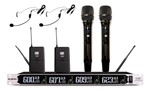 Ficha técnica e caractérísticas do produto Microfone Sem Fio Ksr Pro Quadruplo Mão + Auricular 4 Canais