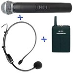 Ficha técnica e caractérísticas do produto Microfone Sem Fio Leson UHF de Mão + Headset LS 802 HT/HD75