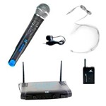 Ficha técnica e caractérísticas do produto Microfone Sem Fio Mão, Headset e Lapela UHF MS 215 CLI - TSI