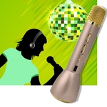 Ficha técnica e caractérísticas do produto LOS Microfone sem fio portátil Karaoke Mic Speaker Bluetooth para telefone Handheld microphone Lostubaky