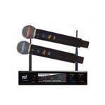 Ficha técnica e caractérísticas do produto Microfone Sem Fio TSI 900 UHF Mão Duplo