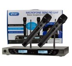 Ficha técnica e caractérísticas do produto Microfone Sem Fio UHF com Base Receptora LCD Knup Kp-U914