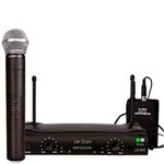 Ficha técnica e caractérísticas do produto Microfone Sem Fio UHF Leson LS 802 HT/HD75 Mão + Headset