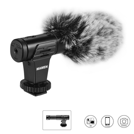 Ficha técnica e caractérísticas do produto Microfone Shotgun Estéreo Mamen MIC-07 Pro Super Cardióide para Câmeras e SmartPhones
