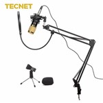 Ficha técnica e caractérísticas do produto Microfone Tecnet BM800 Preto e Dourado