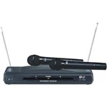 Ficha técnica e caractérísticas do produto Microfone Wireless Ld-2002 Fm Duplo Preto Loud