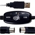 Ficha técnica e caractérísticas do produto MIDI-USB Cabo MIDI-USB Suporte Adaptador de Teclado para PC
