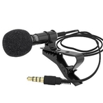 Ficha técnica e caractérísticas do produto Mini microfone condensador Clip-on lapela Lavalier Mic Wired para o telefone port¨¢til