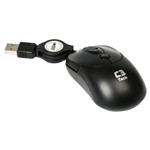 Ficha técnica e caractérísticas do produto Mini Mouse Óptico USB com Cabo Retrátil MS3208-2 Preto - C3 Tech