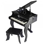 Ficha técnica e caractérísticas do produto Mini Piano Infantil Cauda Pyreto 30 Teclas com Banquinho Madeira - Shiny Toys