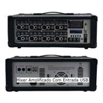 Ficha técnica e caractérísticas do produto Mixer Amplificado 8 Canais Mic/Line Entrada Usb 800w Sc-Pm800mp3 - Soundcast