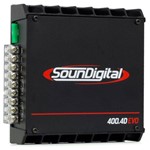 Ficha técnica e caractérísticas do produto Módulo Amplificador Digital Soundigital Sd400.4d Evo Ii Black - 4 Canais - 524 Watts Rms