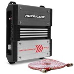 Ficha técnica e caractérísticas do produto Módulo Amplificador Hurricane H 1.8K Digital 1800W Rms 1 Canal 2 Ohms + Cabo Rca Stetsom 5M 2mm