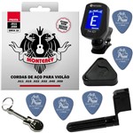 Ficha técnica e caractérísticas do produto Monterey EMVA10 Cordas de Aço para Violão 011 Prata + Kit de Acessórios IZ2
