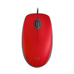 Ficha técnica e caractérísticas do produto Mouse com Fio Logitech M110 Vermelho