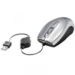Ficha técnica e caractérísticas do produto Mouse Óptico com Cabo Retrátil 800dpi Prata MS3209-2R BSI C3 TECH - C3 Tech