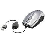 Ficha técnica e caractérísticas do produto Mouse Óptico com Cabo Retrátil 800dpi Prata MS3209-2R BSI C3 TECH