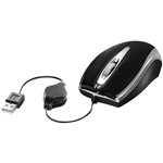 Ficha técnica e caractérísticas do produto Mouse Óptico com Cabo Retrátil 800dpi Preto MS3209-2R BSI C3 TECH