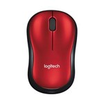 Ficha técnica e caractérísticas do produto Mouse Óptico Logitech M185 Usb 3 Botões Wireless Vermelho/ Preto