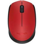 Ficha técnica e caractérísticas do produto Mouse Sem Fio Logitech M170 - Vermelho - 910-004639