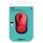 Ficha técnica e caractérísticas do produto Mouse Sem Fio Logitech M185 Vermelho