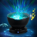 Ficha técnica e caractérísticas do produto Ocean Wave Projetor Aurora Lâmpada Atmosfera projeção mágica com Built-in Music Speaker para adultos dos miúdos
