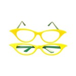 Ficha técnica e caractérísticas do produto Óculos Gatinha Amarelo e Verde - Pacote com 6 Unidades