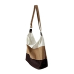 Ficha técnica e caractérísticas do produto Ombro Ladies Tri-Color Striped Bolsa de Grande Capacidade Messenger Bag