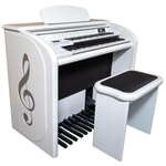 Órgão Eletrônico Digital Acordes Top Elegance Alto Brilho Branco Ac 500