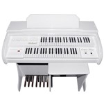 Órgão Piano Eletrônico com Banqueta Branco Onix Plus Rohnes