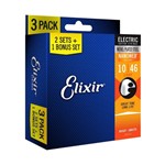 Pack C/ 3 Jogos de Elxir Nanoweb P/ Guitarra 10/46 - EC0486 - Elixir Strings