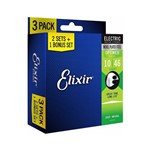 Pack C/ 3 Jogos de Elxir Optiweb P/ Guitarra 10/46 - EC0487 - Elixir Strings