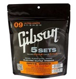 Ficha técnica e caractérísticas do produto Pack Kit Set Encordoamentos Gibson Guitarra - 5 Jogos - 0.09