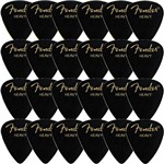 Ficha técnica e caractérísticas do produto Palheta Fender Heavy Preta Celulóide - Kit com 24 Unidades