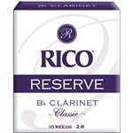 Ficha técnica e caractérísticas do produto Palheta Reserve Classic Clarinete Bb 2 Rico Rct1020 C/ 10 Unidades
