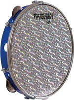 Ficha técnica e caractérísticas do produto Pandeiro 10' Pele Holográfica Prata Abs Azul Vanguarda - Vanguarda By Spanking