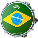 Pandeiro Izzo 10" ABS Azul com Pele Bandeira Brasil - 10"