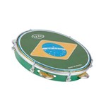 Ficha técnica e caractérísticas do produto Pandeiro Izzo 10" ABS Verde com Pele Bandeira Brasil