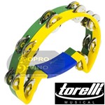 Ficha técnica e caractérísticas do produto Pandeiro Meia Lua Amarelo e Verde Torelli TP315BR